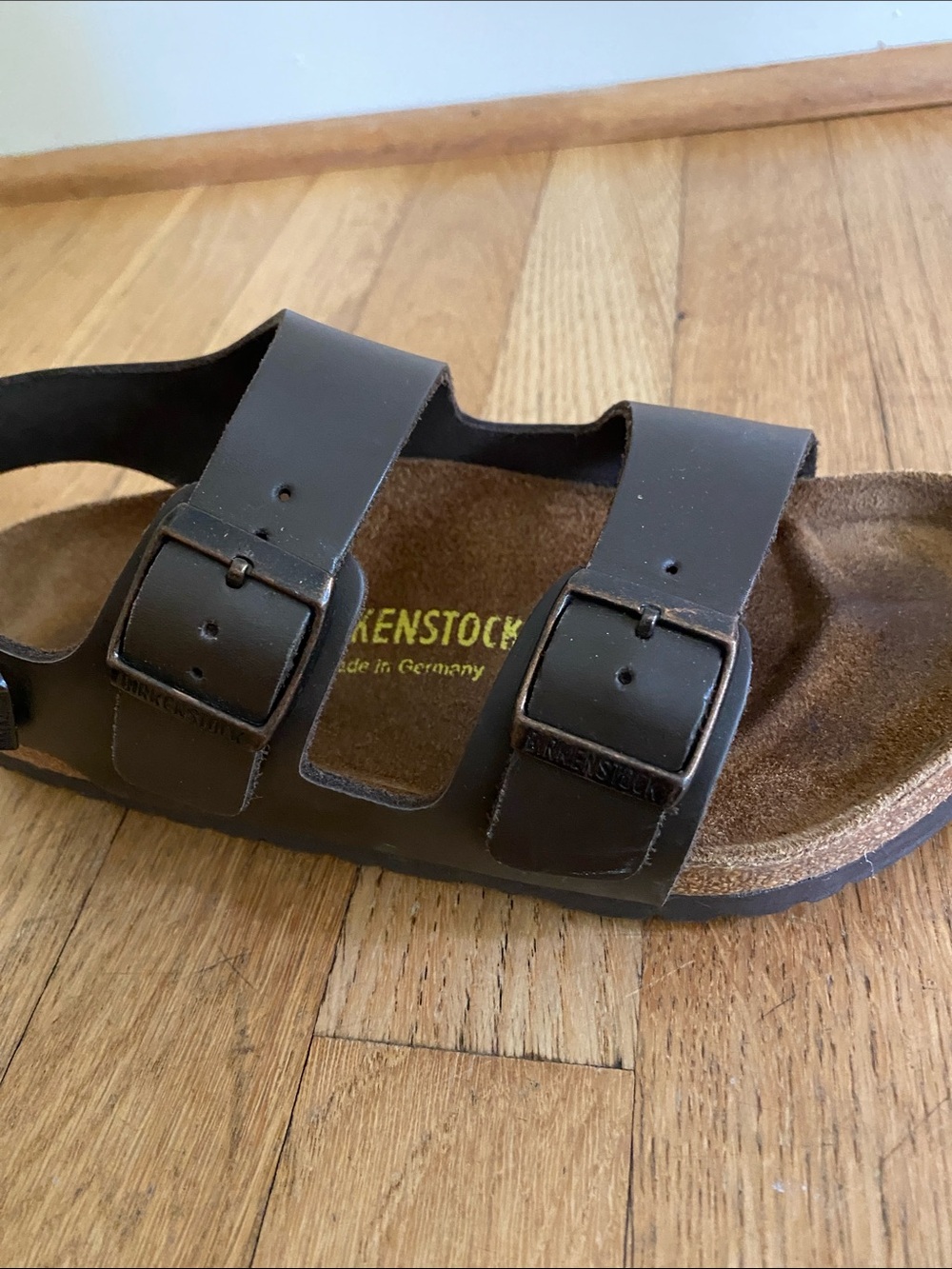 Birkenstock Milano 36, Dark Brown Two-Strap Leather Sandals - Picture 9 of 17